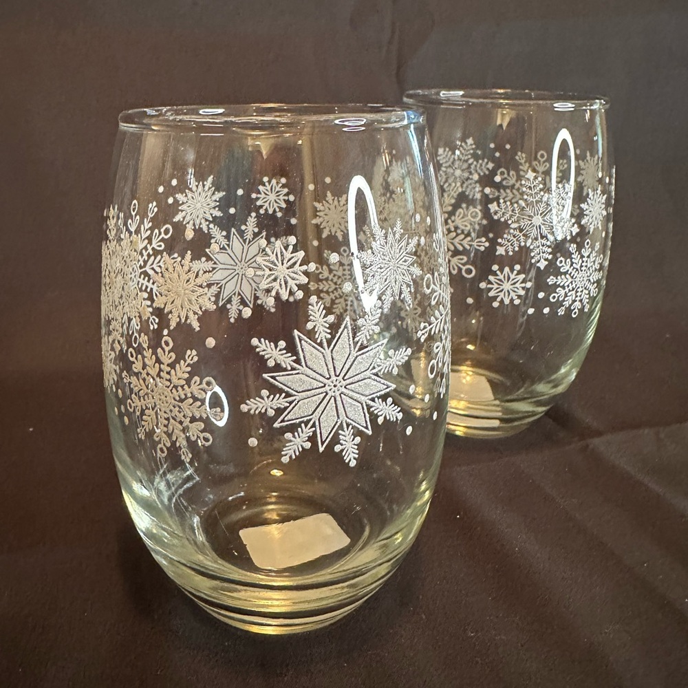 Snowflake Stemless Glass Set